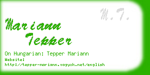 mariann tepper business card